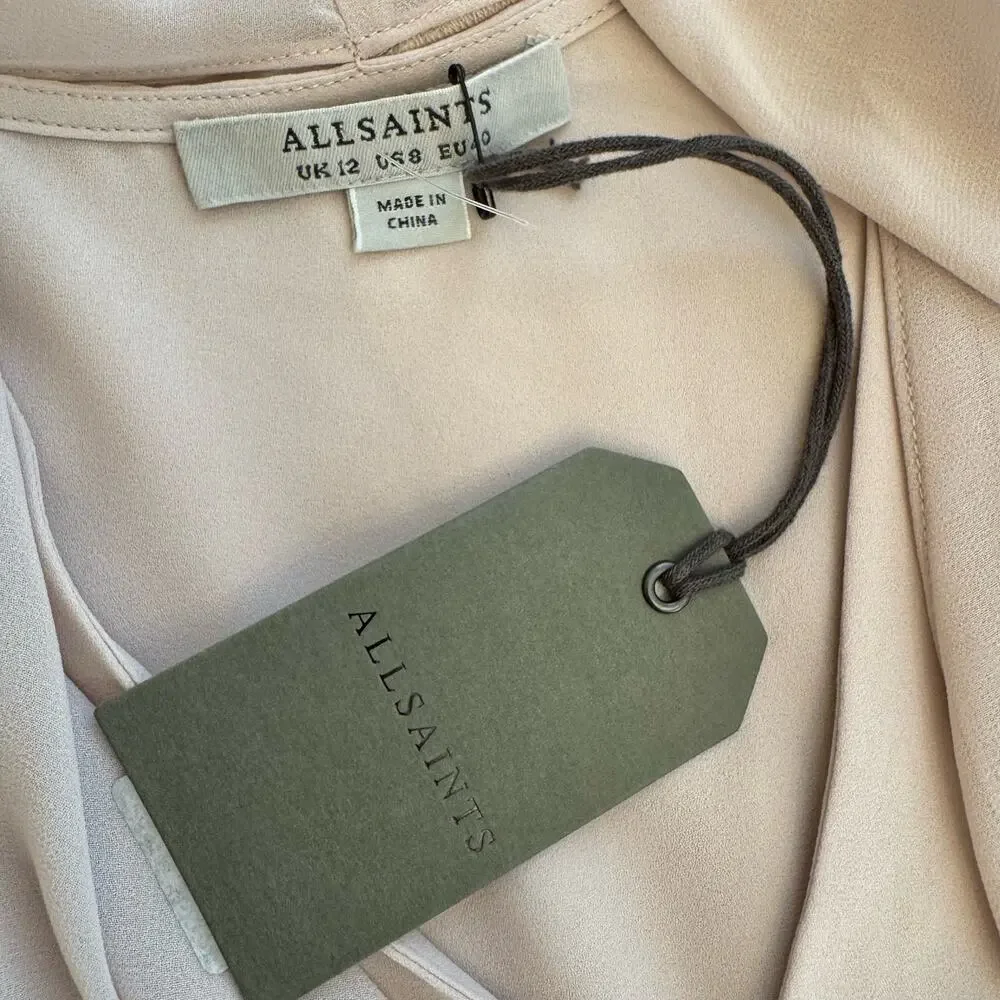 All Saints Sleeveless Cathea Shift Wrap Dress 8 NWT